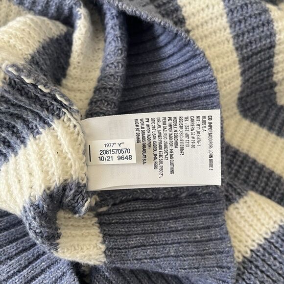 American Eagle Collared Sweater Small Striped Beachy Tenniscore Preppy Coastal - Picture 9 of 11